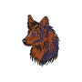 Realistic Grey Wolf Portrait Embroidery Design