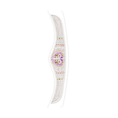 Heart Pattern Fancy Juti Embroidery Design
