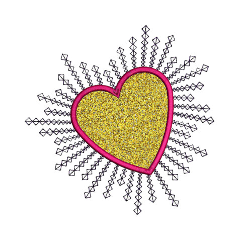 Heart Shape Embroidery Design