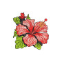 Botanical Hibiscus & Butterfly Applique Embroidery