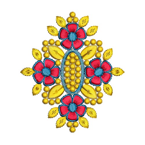 Indian Mughal Floral Embroidery Motif