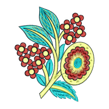 Jean Jacket Applique Flowers Embroidery Design