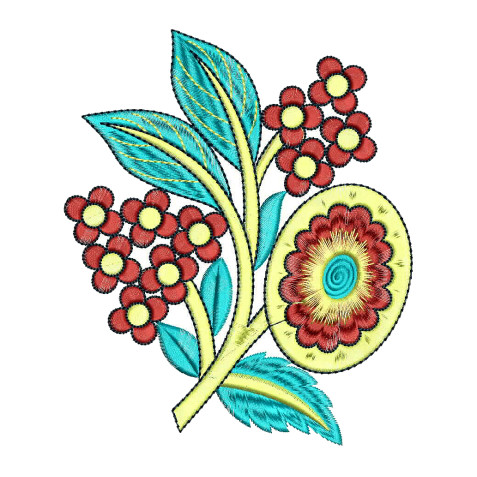 Jean Jacket Applique Flowers Embroidery Design