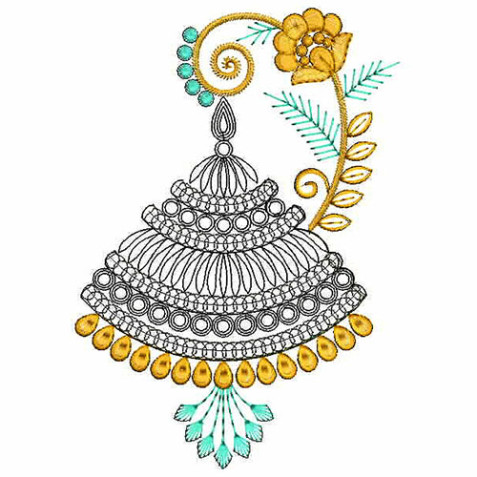 Jumkha Flat With Cording Embroidery Design 24819