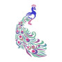 Colorful Stylized Peacock Embroidery Design