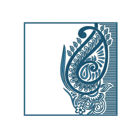 Large Paisley Floral Allover Embroidery Design (Single Color, 38.1cm x 38.1cm)