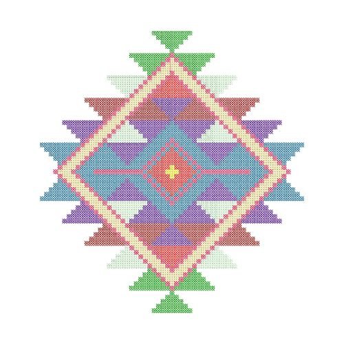 Large Southwest Sunburst Embroidery Design Large Southwest Sunburst Embroidery Design