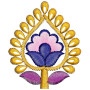 Leaf Style Applique Embroidery Design 25720