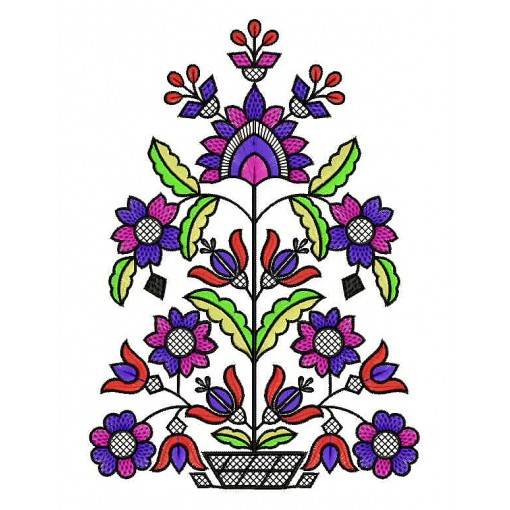 lilac Style Applique Embroidery Design 24934