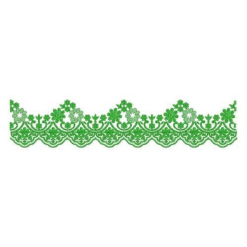 Long Floral Scalloped Lace Embroidery Border