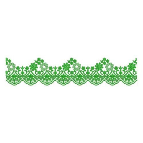 Long Floral Scalloped Lace Embroidery Border