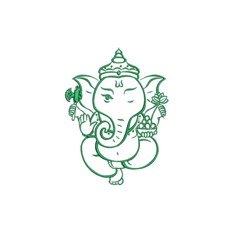 Lord Ganesha Embroidery Design