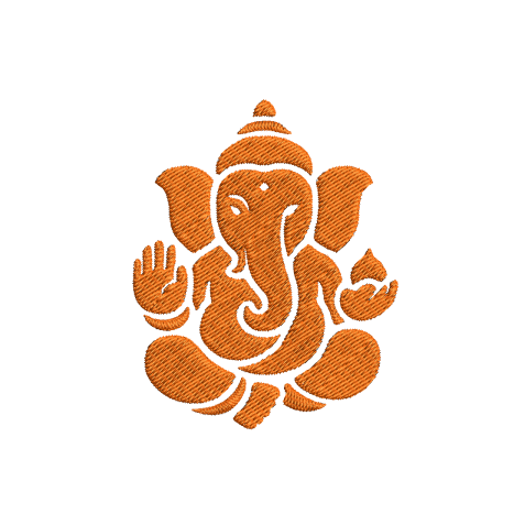 3.7" X 3" - Lord Ganesha for Keychain Fabric Embroidery Design