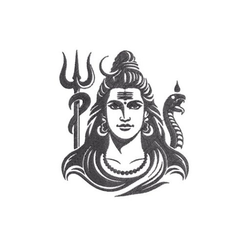 Lord Shiva Face Motif Embroidery Design