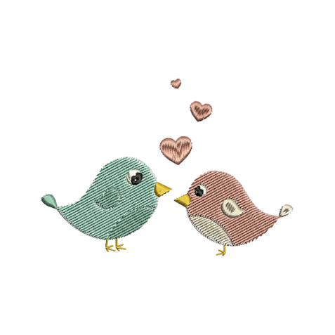 Love Birds Machin Embroidery Design