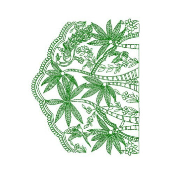Lush Green Fern Leaf Machine Embroidery Design