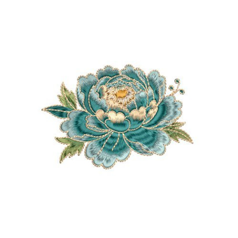 Luxurious Textured Peony Floral Embroidery Design