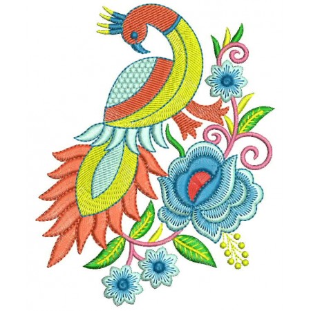Machine Embroidery Bird Design 26369