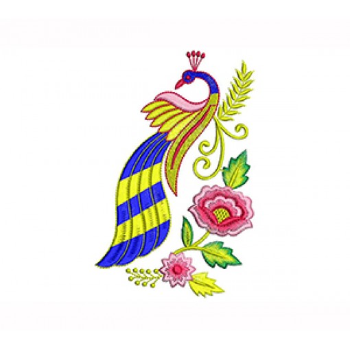 Machine Embroidery Peacock Design