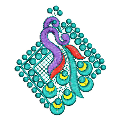 Machine Embroidery Luxurious Peacock Design