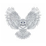 Mandala Owl Flying Embroidery Design