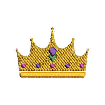 Mardi Gras Crown Embroidery Design