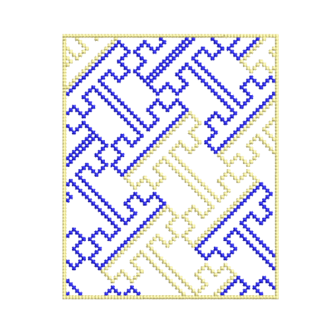 Mens Geometric Shirt Pocket and Border Embroidery Design