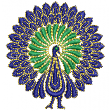 Peacock Applique Embroidery Design