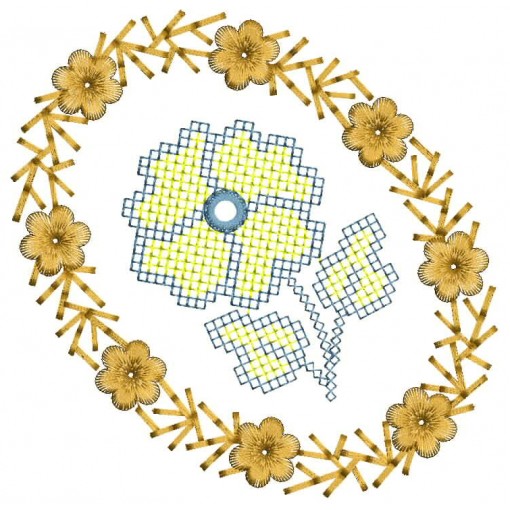 Mini Applique Embroidery Design 26299
