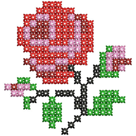 Mini Rose Cross Stitch Machine Embroidery Design