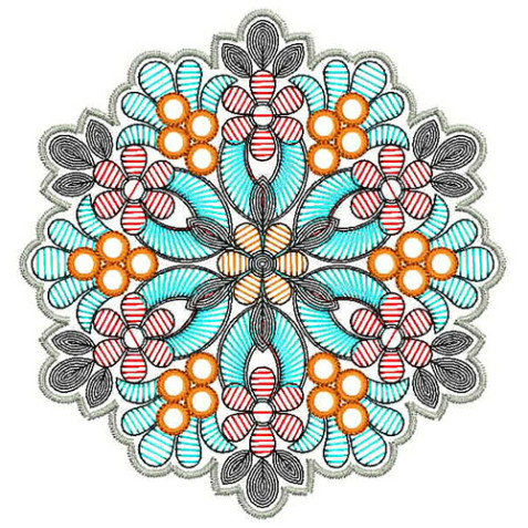 Mirror work Round Shape Applique Embroidery Design 24719