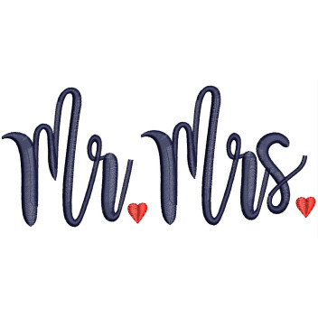 Mr And Mrs Embroidery Design 26429