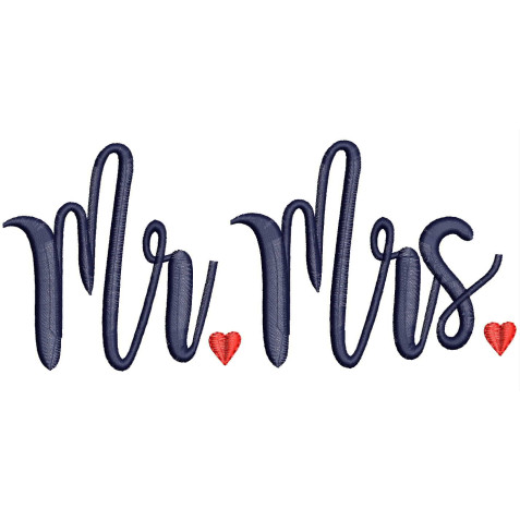 Mr And Mrs Embroidery Design 26429