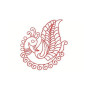 Mylar Paisley Peacock Plume Embroidery Design