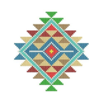 Native American Rainbow Sunburst Embroidery Design