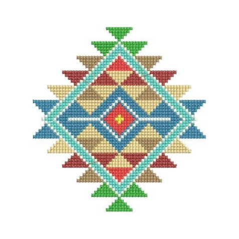 Native American Rainbow Sunburst Embroidery Design