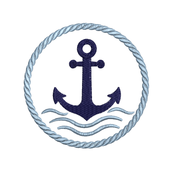 Nautical Anchor Rope Frame Embroidery Design