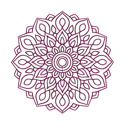 Neon Mandala Embroidery Design