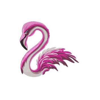 Neon Tropical Flamingo Graphic Embroidery Design