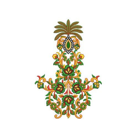 Opulent Mughal Symmetrical Panel Embroidery Design