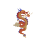 Oriental Coiled Dragon Embroidery Design