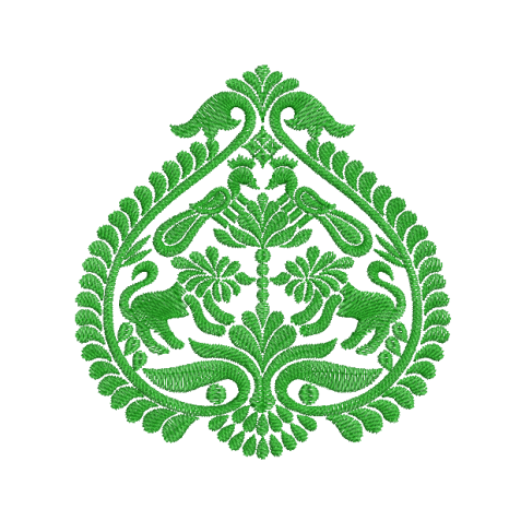 Ornamental Paisley Floral Motif Embroidery Design
