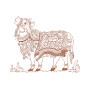 Ornate Kamadhenu Traditional Embroidery Design