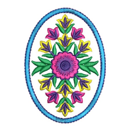 Oval Shape Applique Embroidery