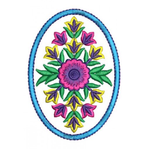 Oval Shape Applique Embroidery