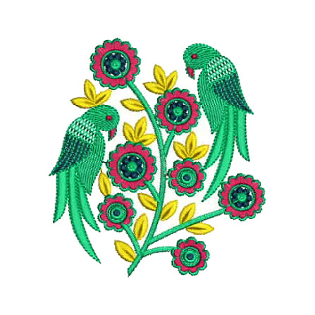 Couple Parrot Embroidery Design