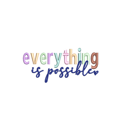 Pastel Quote Motivational Embroidery Design