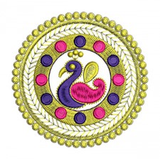 Peacock Embroidery Using Paisley Design