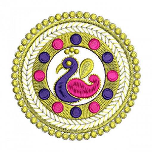 Peacock Embroidery Using Paisley Design