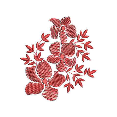 Petite Botanical Study - Single Color Embroidery Design